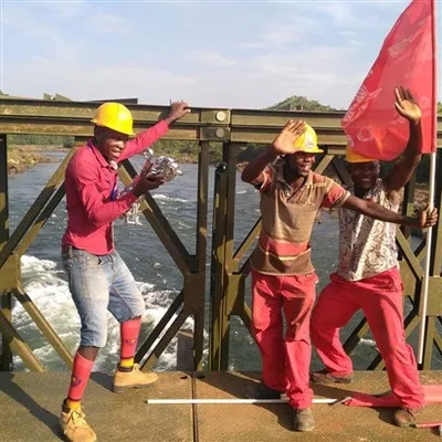 Steel Estrikti Pyeton Bridge Bailey Bridge Pou Objektif Militè